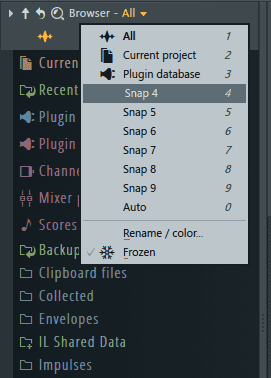 snap 4 in browser FL Studio